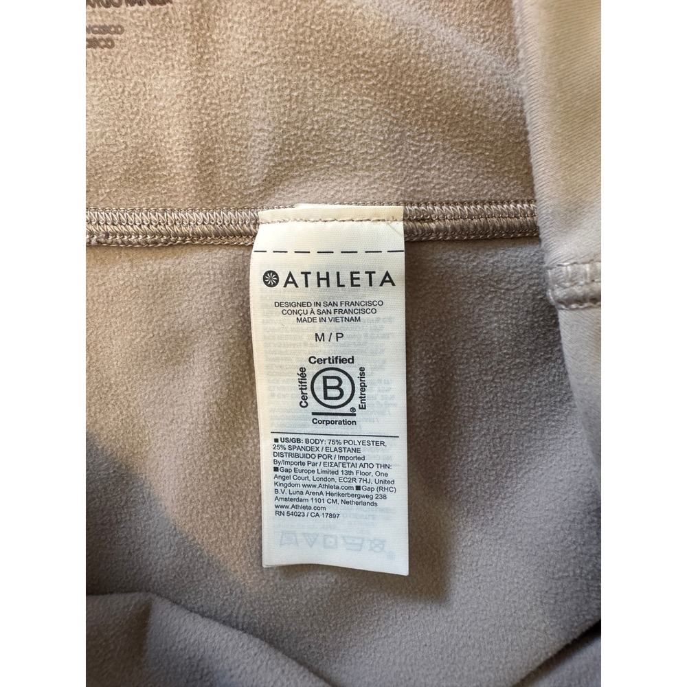 Athleta Women's Medium Petite Rainier Cargo Jogger Taupe Fleece Pants - Picture 7 of 8